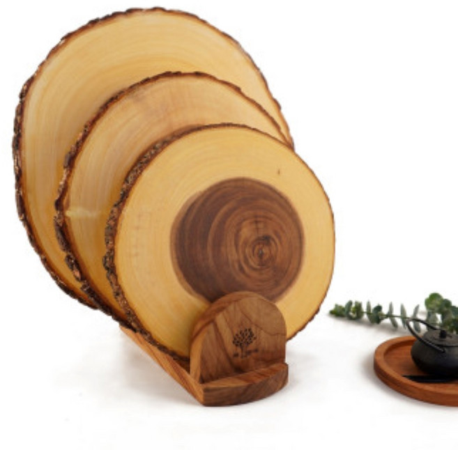 BOUMBI 아카시아 엔드그레인 나이테도마, 1개