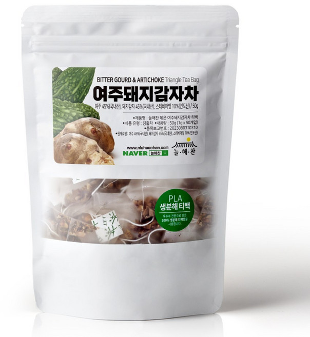늘해찬 볶은 여주돼지감자차 티백 삼각티백 대용량 생분해티백, 1g, 50개입, 1개