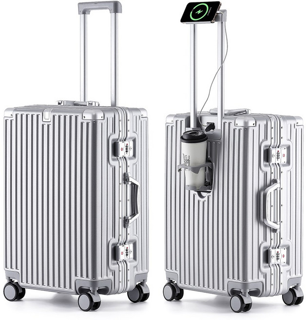 YINUO [3년무상AS] 대형 대용량 24인치 26인치 28인치 알루미늄 프레임 하드 여행용 튼튼한 캐리어