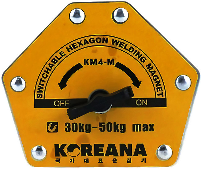 오리공구 코리아나 용접자석 육각스위치타입 KM4-M 자력30-40KG, 코리아나용접기 용접자석 KM4-M 육각스위치타입, 1개