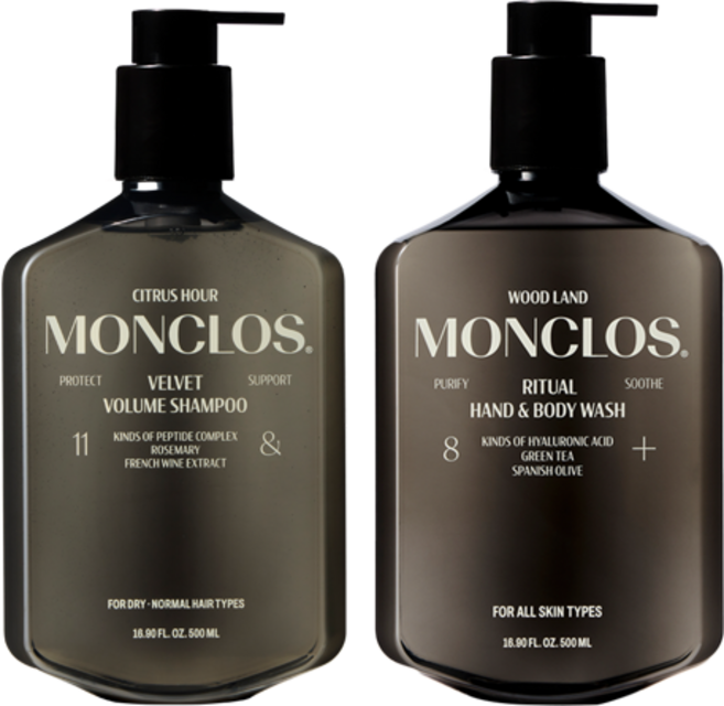 몽클로스 벨벳 볼륨 샴푸 500ml + 리추얼 핸드 앤 바디 워시 500ml, 1개