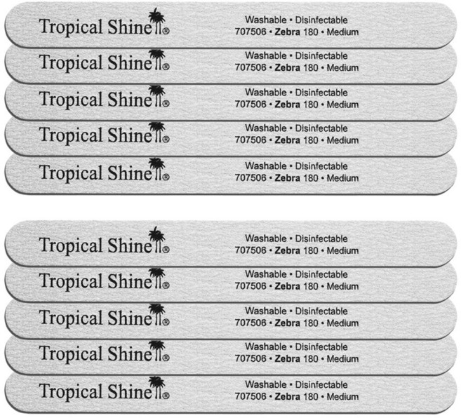 트로피칼샤인 180그릿 네일파일 묶음, 10개