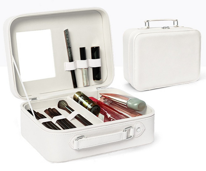 여행용 대용량 화장품 파우치 방수 메이크업 가방 휴대용 고급 가방 수납, 25cm*18.5cm*10cm, 하얀색