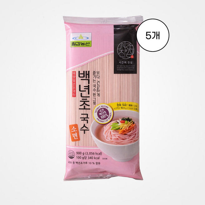 [칠갑농산] 백년초 국수(소면), 5개, 900g