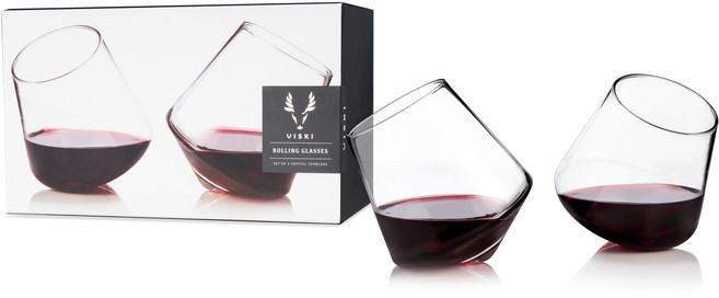 비스키 레이 롤링 글래스 와인잔, 2개입, 354.9ml