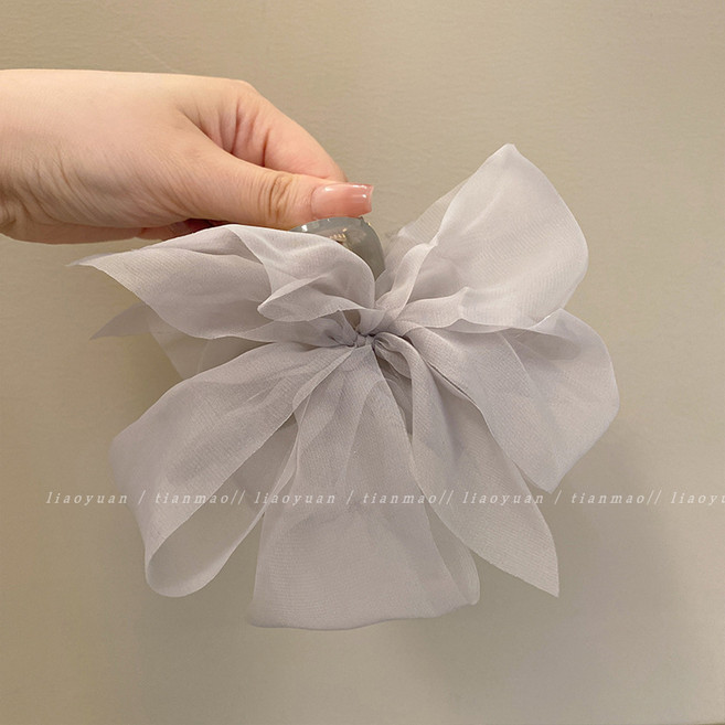 조에르 프릴 쉬폰 머리 리본 집게핀