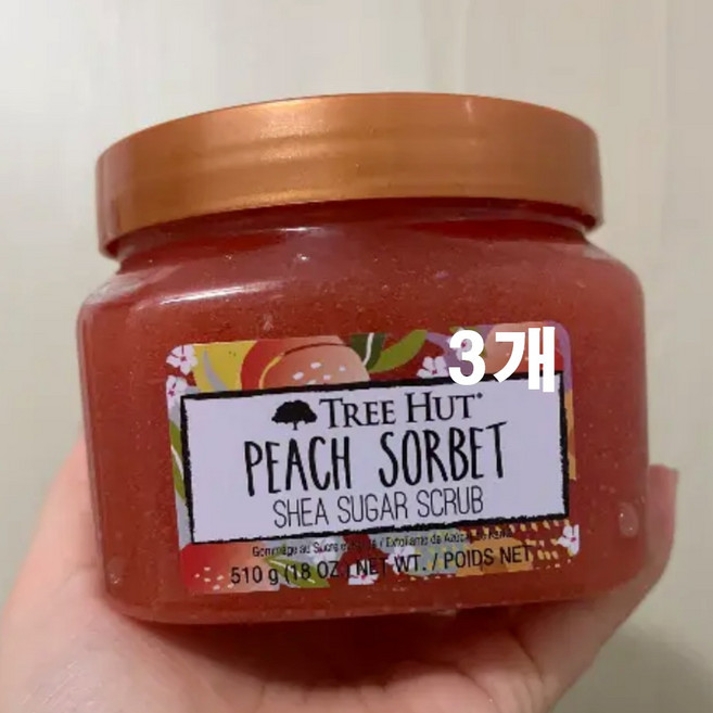 트리헛 시어 슈가 스크럽 피치 소르베, 510g, 3개