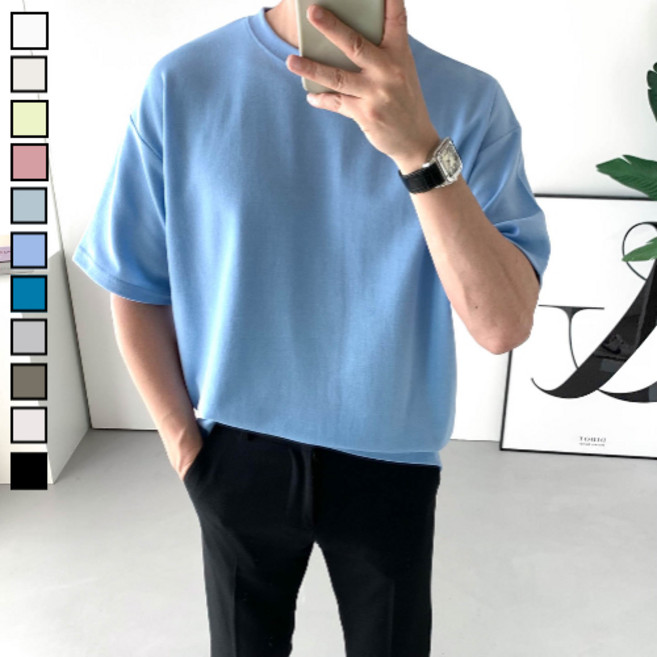 놈시크 95-140 남자 반팔티 소프트 오버핏 빅사이즈 여름 티셔츠