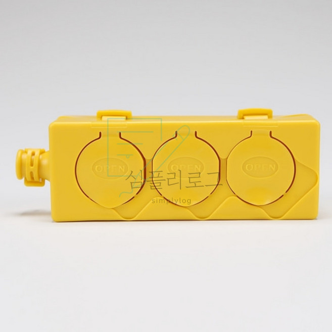 심플리로그 콘센트보호커버 3구 황색 고무 콘센트덮개, 1개