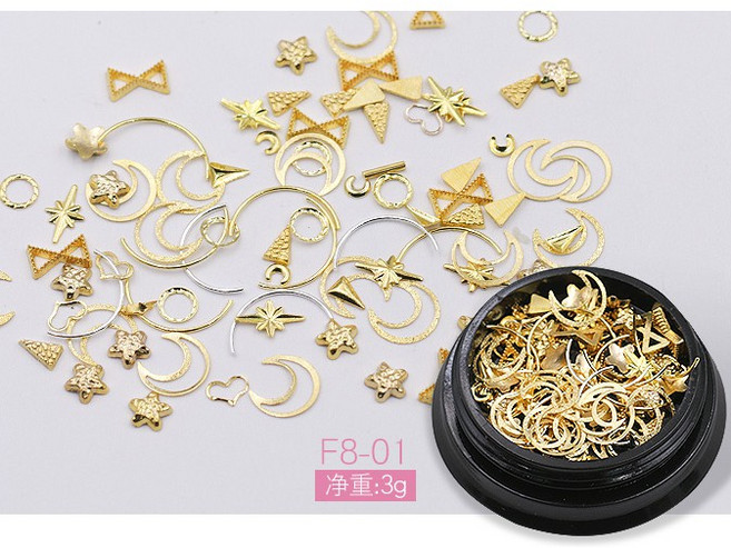 星月鉚釘美甲飾品, 1個, F8-01
