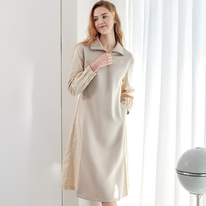 [레코브] 아노락 우븐 믹스 원피스(SB61D3OP506X)