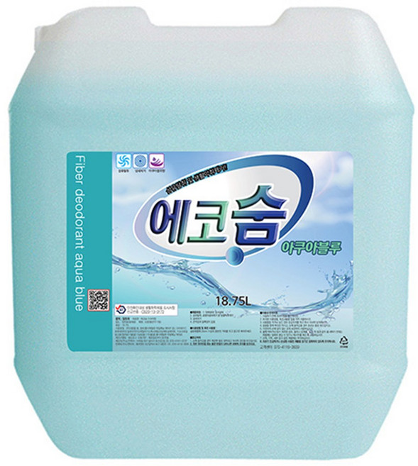 시원한향 에코숨 아쿠아블루 18.75L 대용량 섬유탈취제 악취제거, 1개