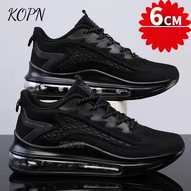 KOPN 남자 운동화 여름 캐주얼 통기 러닝화 패션 신발 쿠션 키높이 신발 남자