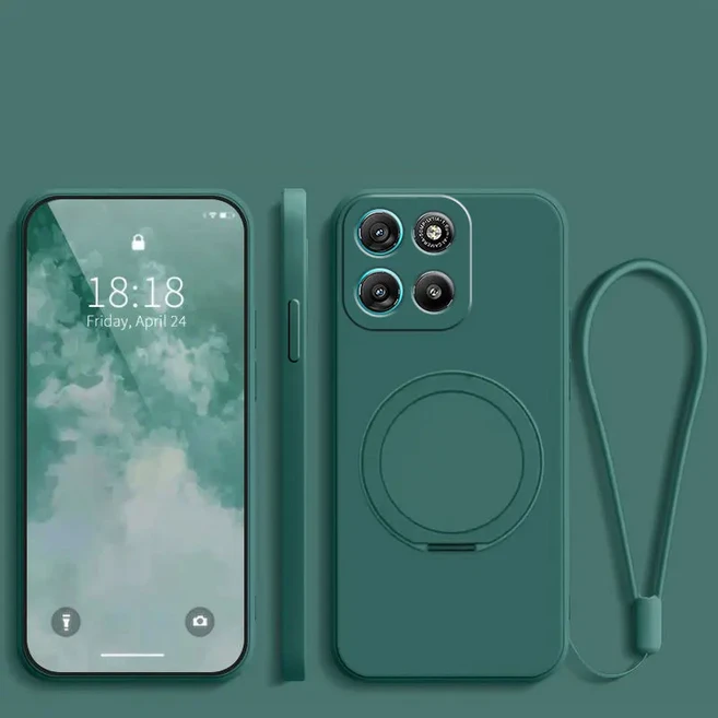 맥세이프 홀더 끈 케이스 용 Motorola G Max Moto G87 G77 G67 마그네틱 스탠드 충격 방지 소프트 TPU 커, 1개, 04 모토로라 모토 G77