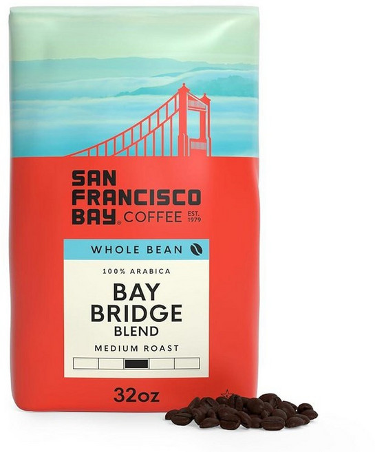 San Francisco Bay Coffee 프렌치 로스트 원두 0.9kg(2파운드) (32온스) 다크, Bay Bridge Blend, Bay Bridge Blend