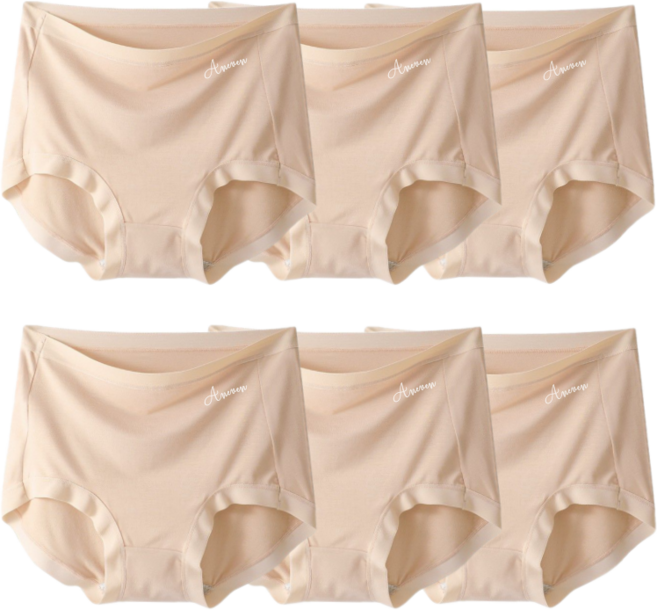 안이븐 하이웨스트 모달 노라인 여성팬티 6p