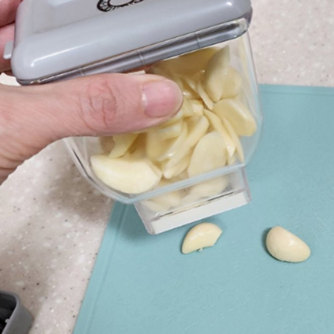 탑슬라이스 편마늘 마늘컷 마늘자르미 마늘슬라이서, 그레이, 1개