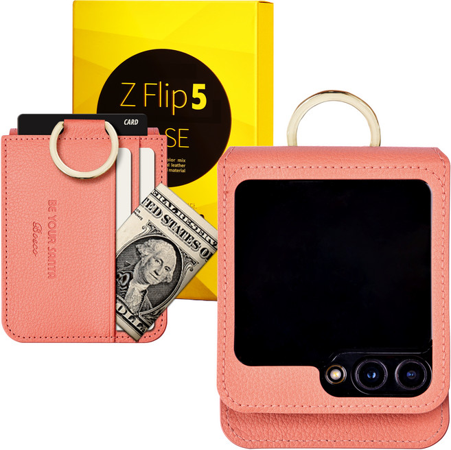 비유어산타 갤럭시 Z플립5 케이스 이태리 비건 가죽 힌지보호 카드 수납 링 지플립5 보스코(카드포켓3개) 비앙코(카드포켓1개)