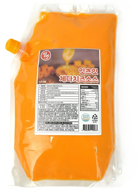 제일유업 잇츠잇 체다치즈소스 2kg 감자튀김 피자 햄버거 치킨 딥핑, 1개