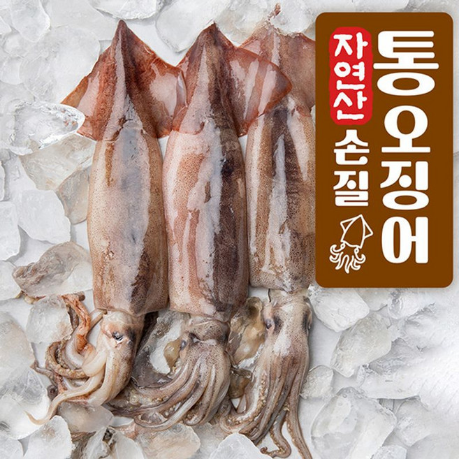 자연산 손질 통오징어 2마리 8개, 260g