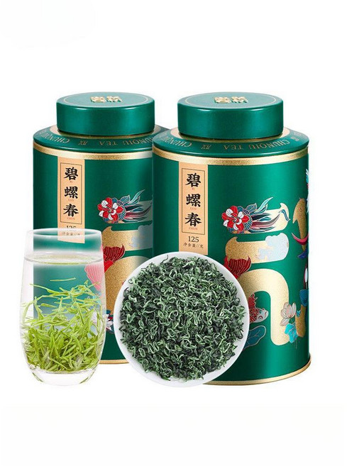 중국 벽라춘 2024 봄 신차 고급 녹차 고산 잎차 250g 선물세트, 1개, 1개입