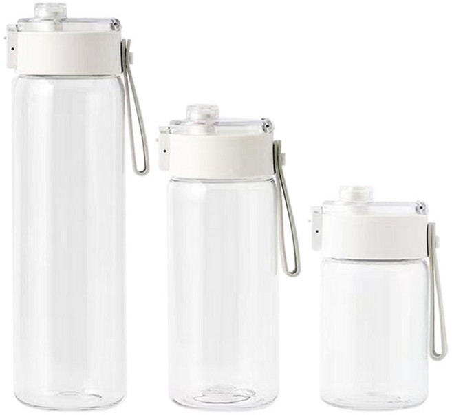 無印風水壺 簡約設計 輕巧便攜 安全材質 大容量 易清洗, 透明, 350ml, 1個
