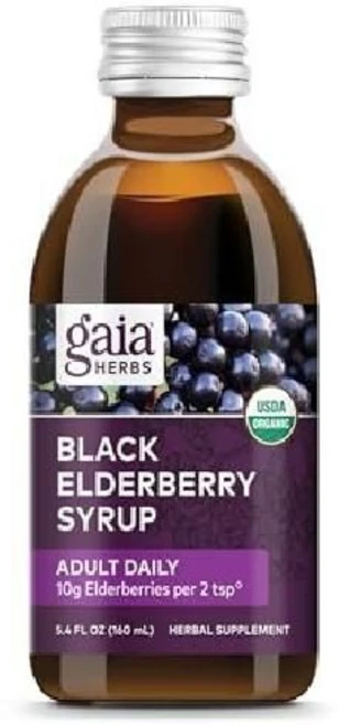 Gaia Herbs 가이아허브 블랙 엘더베리 시럽 어덜트 데일리 160ml, 2개 - 쿠팡