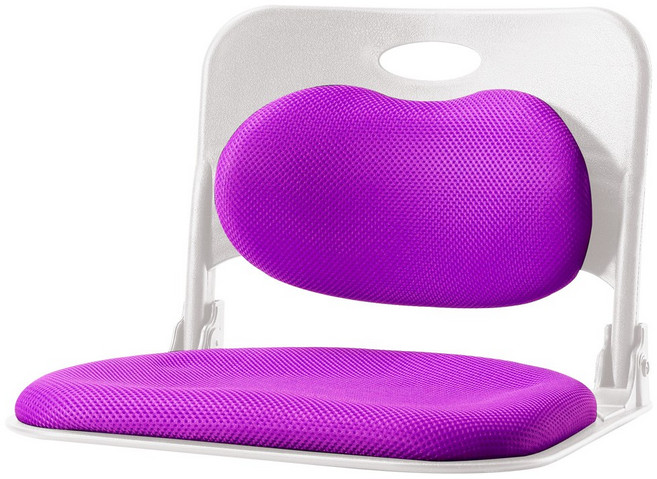 청심의자 폴더백 하트요추 좌식의자 메쉬원단 화이트바디, 바이올렛