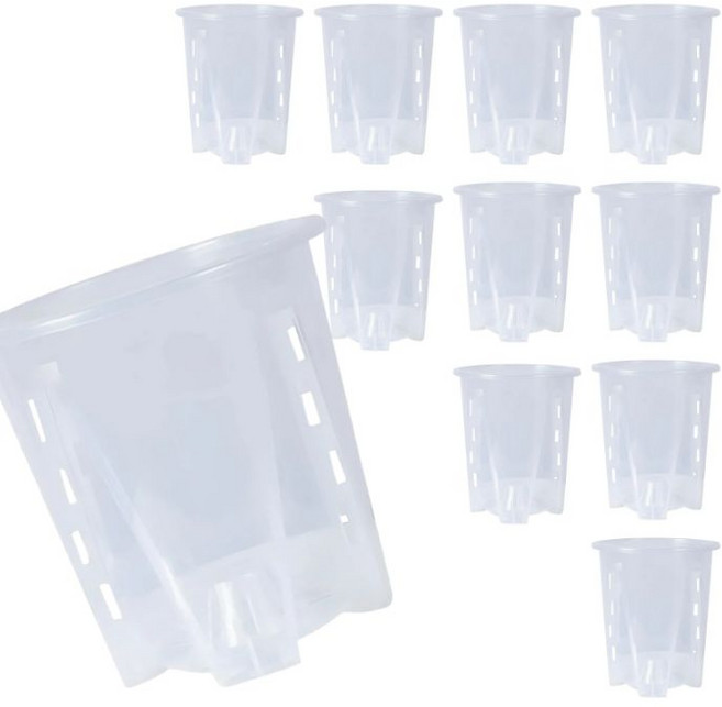 포그니 숨쉬는 가벼운 플라스틱 슬릿화분, 10개, 투명