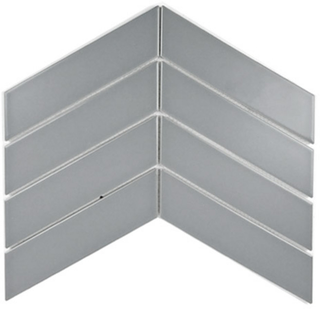 자기질 모자이크 타일 헤링본타일 45x180mm, 1개, 라이트그레이무광