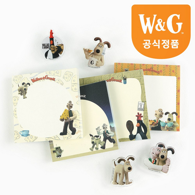 월레스와 그로밋 메모 클립세트 아이보리, 1개