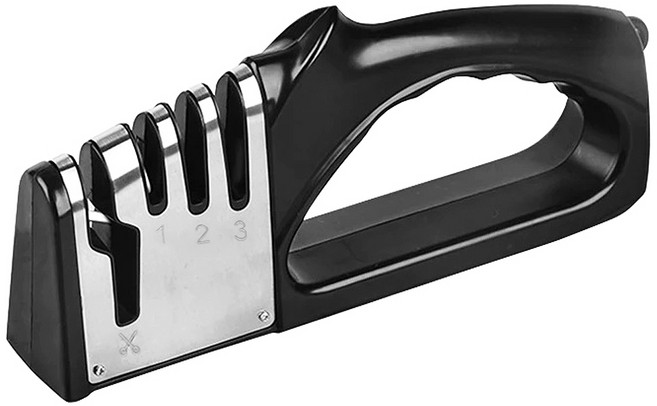 파쿠젠 가정용 다용도 칼갈이 샤프너 가위갈이, 1개, 블랙