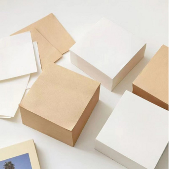 멀드 [1+1] 떡메모지 메모패드 대용량 10cmx10cm 400매+400매, 1세트, 800매, 화이트,베이지