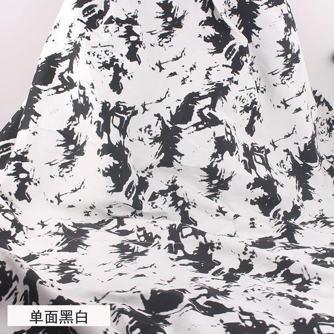 good 紗卡扎染印花布料純棉加厚傳統手工藍印染布桌布服裝面料, 墨白, 1個