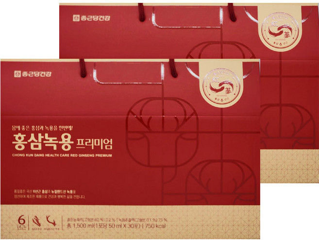 종근당건강 홍삼녹용 프리미엄, 1.5L, 2개