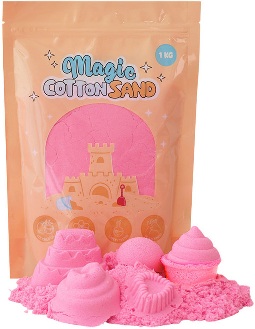 따블리에 매직 코튼 샌드 모래놀이, 1개, 1kg, 핑크
