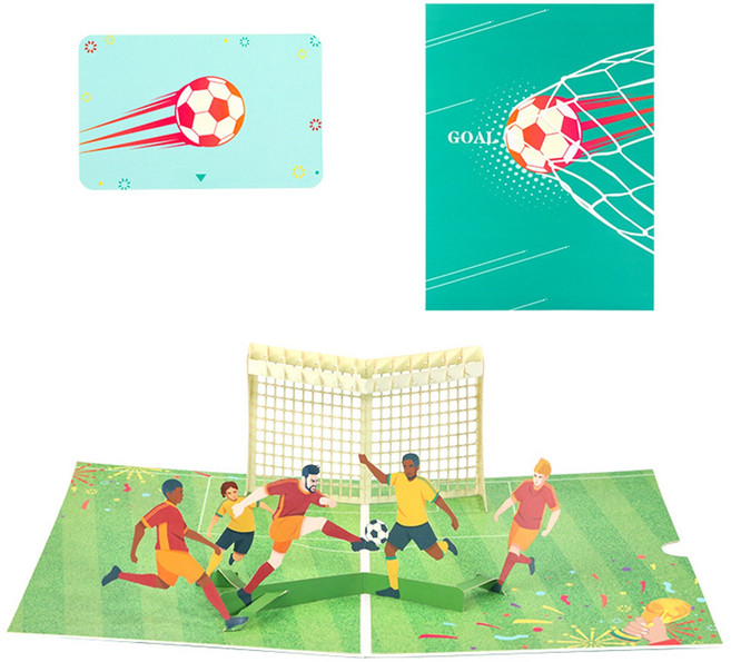 팝업 축구 인사말 카드 키트와 호환되는 3D 서프라이즈 미스터리 보이즈 프리