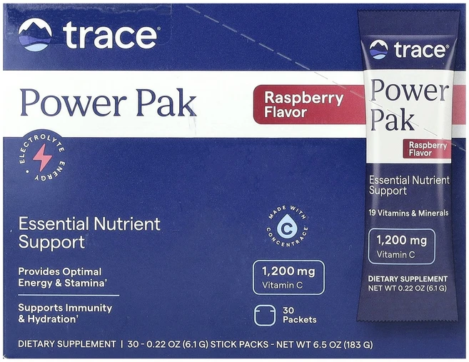 Trace PowerPak 라즈베리 스틱팩 개당 6.(0.22oz) -, 30 개, 1개 - 쿠팡