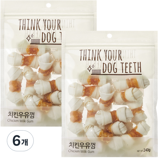 띵크유어도그티 강아지 딩고껌 소형 15P, 치킨, 240g, 6개