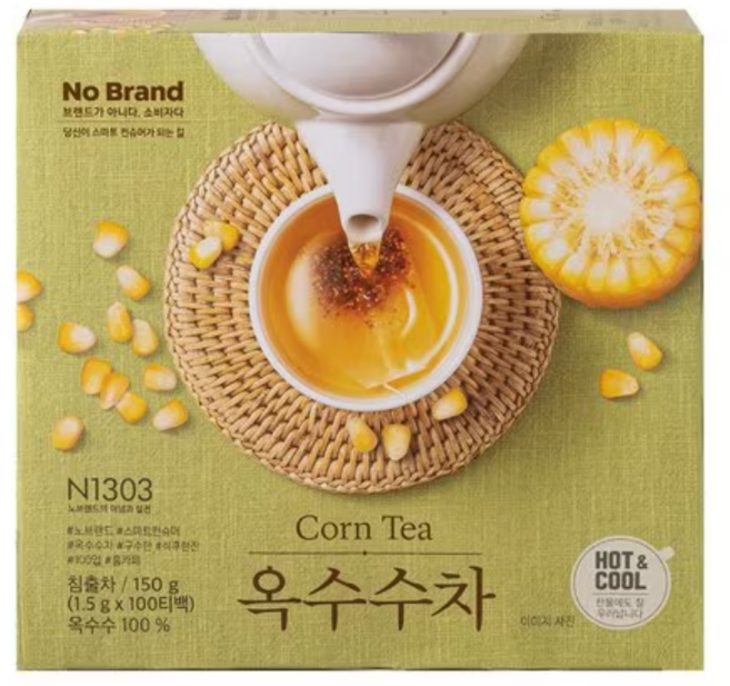 노브랜드 옥수수차 1.5g x 100티백 x 1개, 100개입