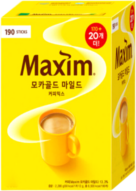 맥심 모카골드 마일드 커피믹스 인스턴트 커피 스틱 코스트코, 12g, 190개입, 1개