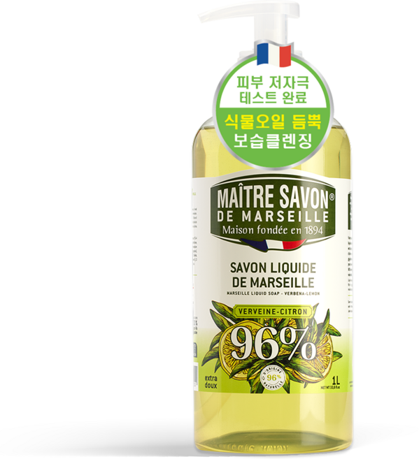 매터사봉 마르세유 올리브 대용량 저자극 장인 솝 클렌저 여드름 세안제 폼클렌징 시트러스버베나향, 1개, 1L