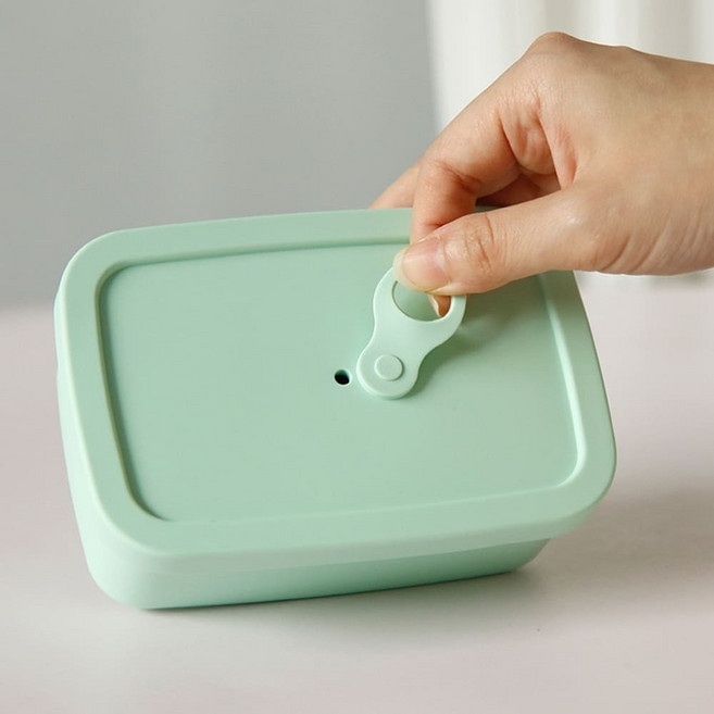 실리콘 도시락통 밥팩 냉동밥보관용 전자레인지 밀폐 용기 550ml, 민트 550ml, 2개