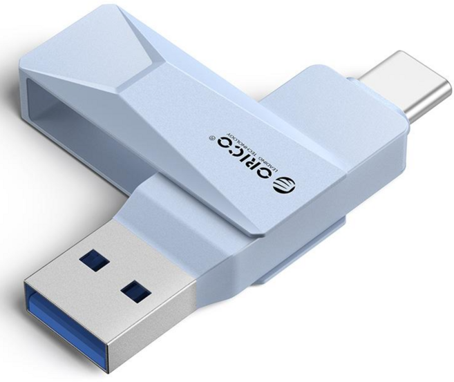 오리코 150MB/s 아연 합금 포터블 듀얼 USB 메모리 CB05-BL, 1개, 32GB