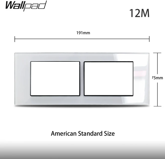 12 3 갱 웨이 계단 크로스 패스 흰색 유리 스위치 DIY AU 미국 118x75mm 팬 조광기 레트로 복고풍 엔틱 LED, 01 12M Frame 191X75mm