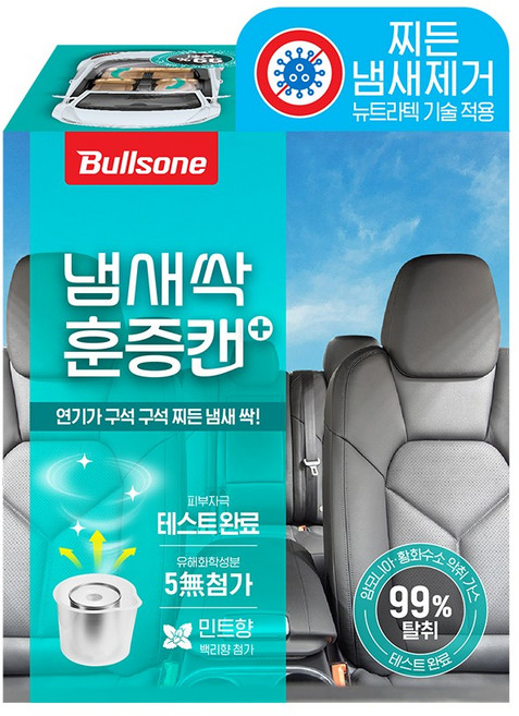 불스원 냄새싹 훈증캔 플러스(에어컨히터&차량실내 겸용) 민트향, 5g, 1개