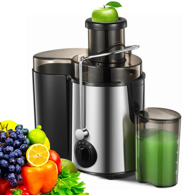 스테인리스 착즙기 500ml 원액기 가정용 분리 과즙기 믹서기, 실버블랙