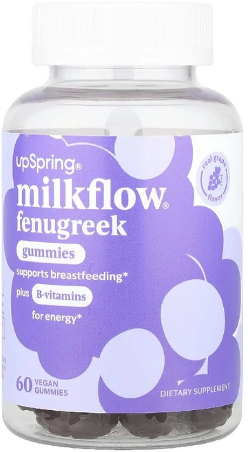 업스프링 호로파 페뉴그릭 구미젤리 Milkflow Fenugreek 포도맛 60개 - 쿠팡