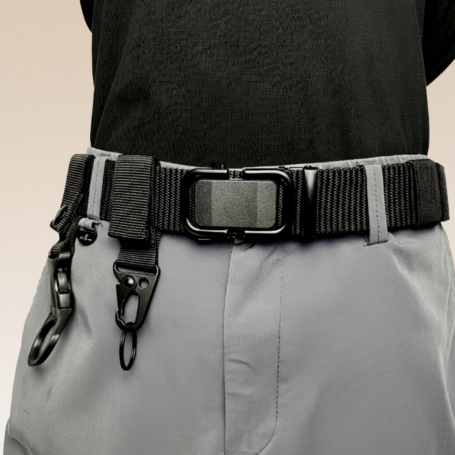 다목적 아웃도어 택티컬 메탈 버클 나일론 벨트 키홀더 물병홀더 세트