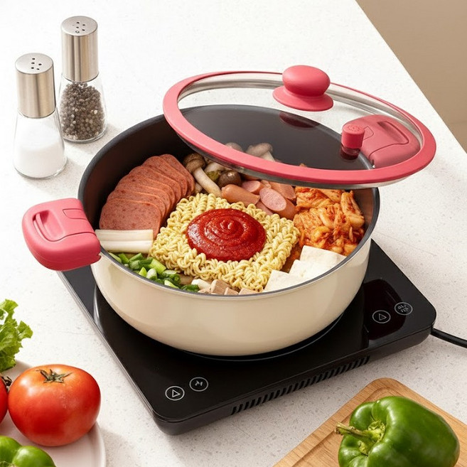 Oyoson 저압냄비 인덕션 겸용 저압 압력솥 진공냄비 가정용 국냄비28CM, 1개, 화이트, 28cm